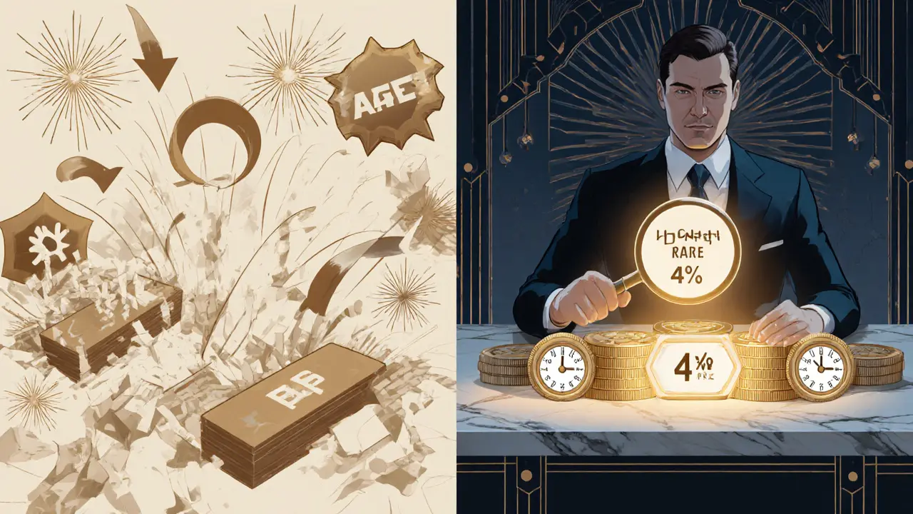 Split illustration contrasting chaotic variable rates with serene fixed-rate Hifi Finance lounge.