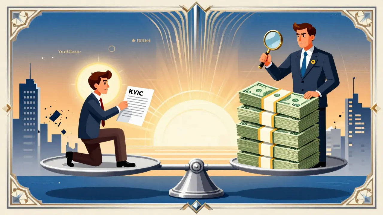 A scale balancing user funds against PHP 100 million in cash, with SEC regulator overseeing KYC documents and licensed exchanges shining in the distance.