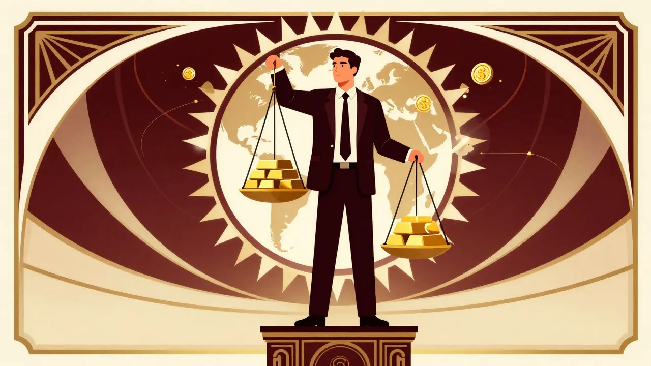 Art Deco illustration of institutional crypto investment