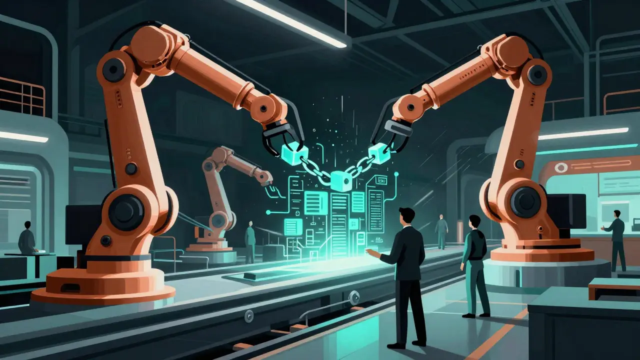 Automated assembly line creating digital data chains