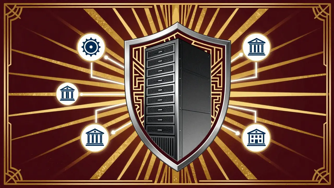 Geometric shield protecting connected corporate servers
