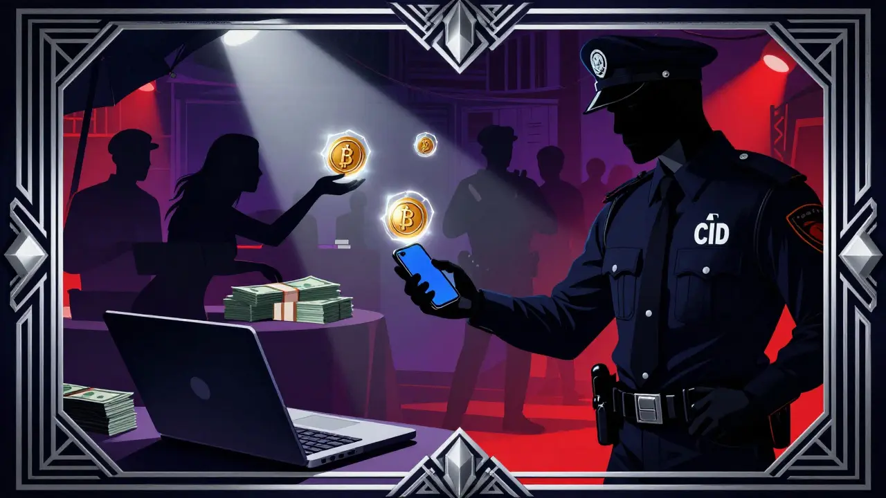 Law enforcement seizing devices in underground crypto trade scene